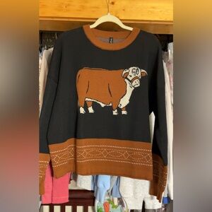 🐄 WOMEN’S BOUTIQUE BRAND TWO 2 FLY, SWEATER, SIZE L/XL 🐄